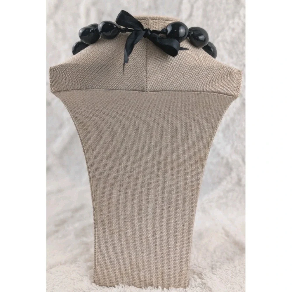 Traditional Hawaiian Style Black Kukui Nut Lei Necklace 36